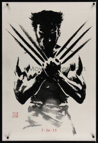 5p830 WOLVERINE style A teaser DS 1sh '13 cool art of Hugh Jackman in title role by Suren Galadjian!
