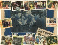 5r018 LOT OF 13 LOBBY CARDS '40s-60s great titles including They Drive By Night & Rope!