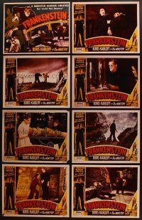 5r069 LOT OF 8 REPRO LOBBY CARDS FROM FRANKENSTEIN '80s Boris Karloff, Universal horror classic!