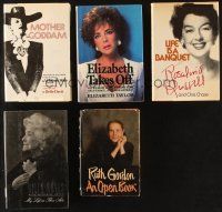 5r076 LOT OF 5 ACTRESS BIOGRAPHY HARDCOVER BOOKS '70s-90s Elizabeth Taylor, Bette Davis & more!