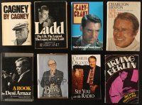 5r078 LOT OF 8 ACTOR BIOGRAPHY HARDCOVER BOOKS '80s-90s Grant, Cagney, Ladd, Heston & more!