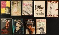 5r072 LOT OF 9 ACTRESS BIOGRAPHY HARDCOVER BOOKS '40s-90s Harlow, Barbra, Bergman & more!