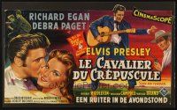 5s301 LOVE ME TENDER Belgian '56 1st Elvis Presley, great art with Debra Paget & with guitar!