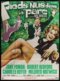 5s760 BAREFOOT IN THE PARK French 1p '67 different Roje art of Robert Redford & sexy Jane Fonda!