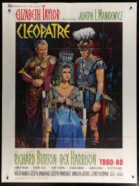 5s804 CLEOPATRA French 1p '63 Elizabeth Taylor, Richard Burton, Rex Harrison, Howard Terpning art!