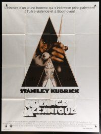 5s805 CLOCKWORK ORANGE French 1p R70s Stanley Kubrick classic, art of Malcolm McDowell by Castle!