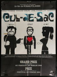 5s811 CUL-DE-SAC style B French 1p '66 Roman Polanski, wonderful different art by Jan Lenica!