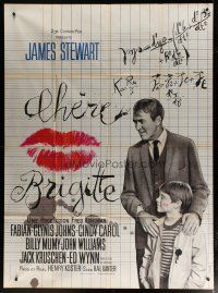 5s817 DEAR BRIGITTE French 1p '65 Jimmy Stewart, great different artwork by C. Broutin!