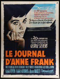 5s821 DIARY OF ANNE FRANK French 1p '59 Millie Perkins as Jewish girl, cool Grinsson art!