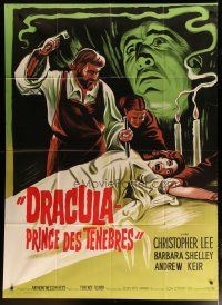5s824 DRACULA PRINCE OF DARKNESS French 1p R60s art of Christopher Lee + vampire staked!