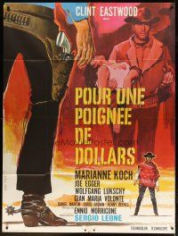 5s842 FISTFUL OF DOLLARS French 1p R70s Sergio Leone classic, Tealdi art of Clint Eastwood!