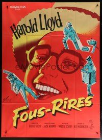5s850 FUNNY SIDE OF LIFE French 1p '63 different Grinsson artwork of Harold Lloyd, compilation!