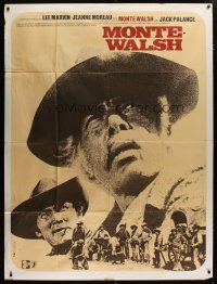 5s894 MONTE WALSH French 1p '71 different close up of cowboy Lee Marvin & Jack Palance!