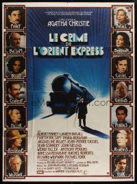 5s898 MURDER ON THE ORIENT EXPRESS French 1p '74 Agatha Christie, great different art of train!