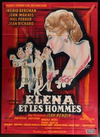 5s920 PARIS DOES STRANGE THINGS French 1p '57 Jean Renoir, different Peron art of Ingrid Bergman!