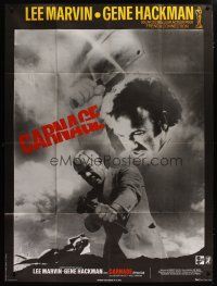5s930 PRIME CUT French 1p '72 great different image of Lee Marvin & Gene Hackman, Carnage!