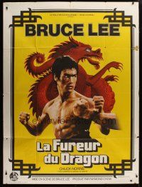 5s942 RETURN OF THE DRAGON French 1p '74 great close up of kung fu master Bruce Lee, classic!