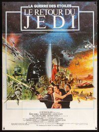 5s943 RETURN OF THE JEDI French 1p '83 George Lucas classic, different montage art by Michel Jouin