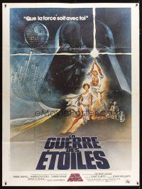 5s970 STAR WARS French 1p '77 George Lucas classic sci-fi epic, great art by Tom Jung!