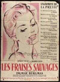 5s994 WILD STRAWBERRIES French 1p '57 Ingmar Bergman's Smultronstallet, art of Bibi Andersson!
