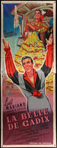 5s680 LA BELLE DE CADIX French 2p '53 colorful Jean Mascii art of Luis Mariano & Carmen Sevilla!