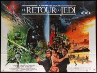 5s685 RETURN OF THE JEDI French 2p '83 George Lucas classic, different montage art by Michel Jouin