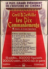 5s687 TEN COMMANDMENTS French 2p '56 Cecil B. DeMille classic, different image!