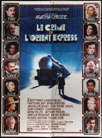 5s670 MURDER ON THE ORIENT EXPRESS French 4p '74 great different art of train & top cast!