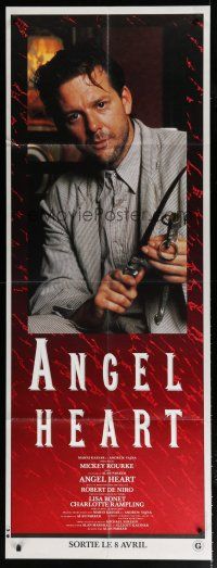 5s724 ANGEL HEART advance French door panel '87 Mickey Rourke with knife, directed by Alan Parker!