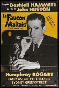 5s709 MALTESE FALCON French 31x47 R86 smoking Humphrey Bogart, directed by John Huston!