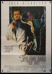 5s387 TWO JAKES German 33x47 '90 cool full-length art of smoking Jack Nicholson by Rodriguez!