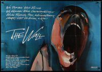 5s388 WALL German 33x47 '82 Pink Floyd, Roger Waters, classic Gerald Scarfe rock & roll artwork!