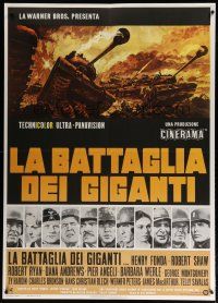 5s160 BATTLE OF THE BULGE Italian 1p R70s Henry Fonda, Robert Shaw & top cast, cool tank art!
