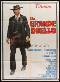 5s164 BIG SHOWDOWN Italian 1p '73 cool full-length art of cowboy Lee Van Cleef, spaghetti western!
