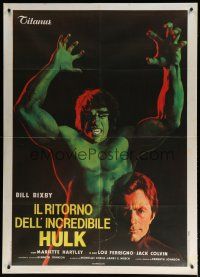 5s169 BRIDE OF THE INCREDIBLE HULK Italian 1p '81 great artwork of Lou Ferrigno & Bill Bixby!