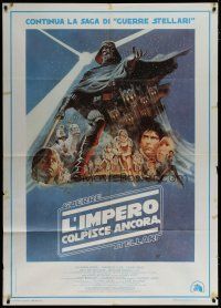 5s179 EMPIRE STRIKES BACK Italian 1p '80 George Lucas sci-fi classic, great art by Tom Jung!