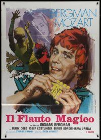 5s204 MAGIC FLUTE Italian 1p '75 Ingmar Bergman's Trollflojten, Mozart opera, colorful artwork!