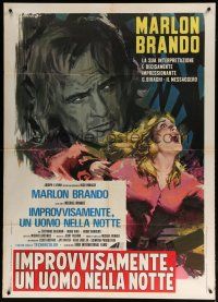 5s217 NIGHTCOMERS Italian 1p '72 Cesselon art of Marlon Brando, Michael Winner English horror!