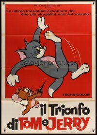 5s244 TOM & JERRY Italian 1p '64 Hanna-Barbera, great cartoon cat & mouse artwork!
