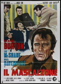 5s252 VILLAIN Italian 1p '71 Richard Burton has the face of a Villain, different crime artwork!