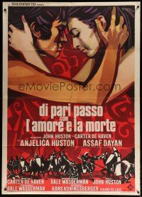 5s253 WALK WITH LOVE & DEATH Italian 1p '69 John Huston, best different Manfredo romantic art!