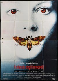 5s146 SILENCE OF THE LAMBS Italian 2p '90 great image of Jodie Foster with moth over mouth!