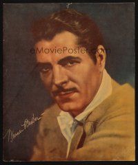 5s342 WARNER BAXTER jumbo LC '30s great head & shoulders portrait with facsimile signature!