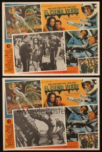 5s466 GREEN SLIME 2 Mexican LCs '68 classic cheesy sci-fi movie, sexy Luciana Paluzzi, cool art!