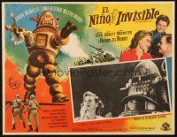 5s562 INVISIBLE BOY Mexican LC '57 c/u of Robby the Robot & scared Diane Brewster!