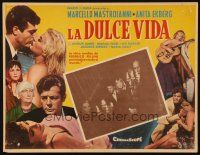 5s573 LA DOLCE VITA Mexican LC '60 Federico Fellini, Marcello Mastroianni, sexy Anita Ekberg!