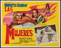 5s577 LES FEMMES Mexican LC '69 sexy Brigitte Bardot in border & naked in inset photo!