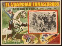 5s579 LONE RANGER Mexican LC R60s cool border art of Clayton Moore + inset catching bad guy!