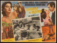 5s580 LONE STAR Mexican LC '51 great border montage of Clark Gable & sexy Ava Gardner!