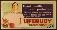 5s406 LIFEBUOY HEALTH SOAP 11x21 advertising poster '20s it refreshes, invigorates & protects skin